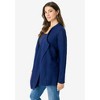 Roaman's Women's Plus Size Handkerchief Hem Pointelle Cardigan Sweater - 4 of 4