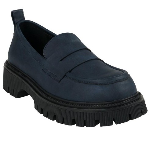 Navy on sale chunky loafers