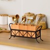 EcoSummer Acacia Wood Utensil Holder – Waterproof Silverware Caddy with 3 Detachable Compartments & Handles. - 2 of 4