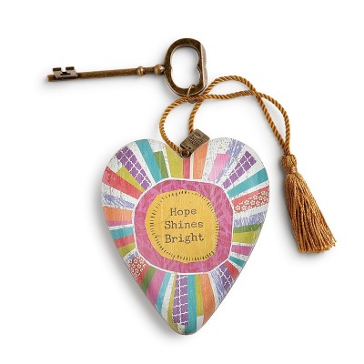 DEMDACO Hope Shines Bright Art Heart 4 inch - Yellow