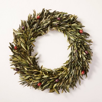 20" Preserved Olive Leaf Wreath - Hearth & Hand™ with Magnolia