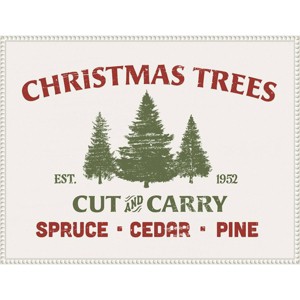 Amanti Art 30"x23" Christmas Farm Sign I by Victoria Barnes Framed Canvas Wall Art Print - 1 of 4