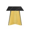 Maliang 63"x31.5x30" Marble-Patterned Slab Dining Table with Golden Stainless Steel Legs - 3 of 4