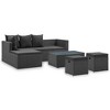 vidaXL Garden Sofa Set Black PE Rattan, Powder-Coated Steel, Glass Large - 2 of 4