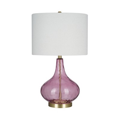 25.5" Glass Table Lamp Pink (Includes LED Light Bulb) - Cresswell Lighting