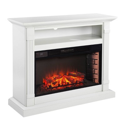 Noaks Widescreen Electric Fireplace with Media Storage Light Gray - Aiden Lane