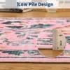 Washable Folding Floral Print Rug, Non-Slip Backing for Living Room Bedroom - 3 of 4