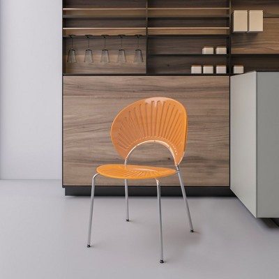 Amber High Back Metal Side Chair with Chrome Legs