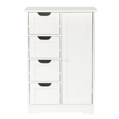 Costway Wooden 4 Drawer Bathroom Cabinet Storage Cupboard 2