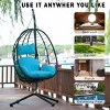 Patio Swing Egg Chair With Stand,Wicker Egg Chair,Hanging Basket Chair,Hammock Chair -Maison Boucle - 3 of 4