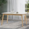 KWPZQEB 59" Dining Table with Wood Legs, Mid-Century Modern Rectangular Kitchen Table for Apartment, Living Room, Dining Room, Easy Assembly, White - 2 of 4