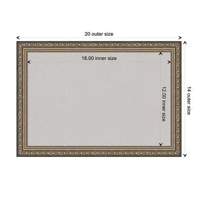 Parisian Silver Ornate Wood Framed Grey Corkboard