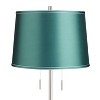 360 Lighting Abba Modern 65" Tall Standing Floor Lamp Skinny Pole Twin Pull Chain Silver Metal Brushed Steel Finish Living Room Drum Soft Teal Shade - 2 of 4