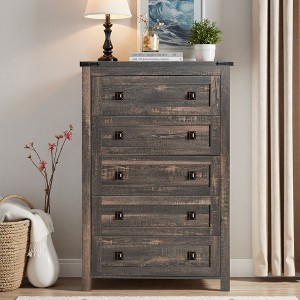 Dresser for Bedroom, Farmhouse Wood Rustic Wide Chest of Drawers, Storage Dressers Organizer for Bedroom, Living Room, Hallway - 1 of 4