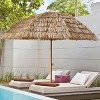 Angel Sar 8' Thatch Patio Tiki Umbrella, Tropical Palapa Straw Beach Umbrella with 8 Ribs & Adjustable Tilt, Hawaiian Style Patio Umbrella - 2 of 4