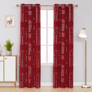 Deconovo Room Darkening Silver Foil Grommet Curtains (2 Panels) - 1 of 4