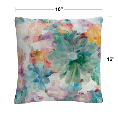Succulent Florals Crop 16" Square Microfiber Throw Pillow