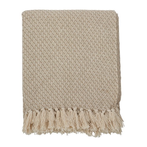 Beige tassel throw new arrivals