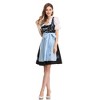 WhizMax Women's German Dirndl Dress Traditional Bavarian Oktoberfest Costumes for Halloween Carnival 3 Pieces,Black and blue,XL - 4 of 4