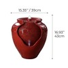 Teamson Home 16.93" Cascading Outdoor Metal Fibreglass Tiered Fountain Red - 4 of 4
