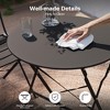 Yardgrace 3-Piece Steel Folding Bistro Set, Foldable Patio Furniture Set with Premium Frame, Outdoor Bistro Table - 3 of 4