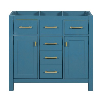 NicBex Bathroom Vanity without Sink/with Sink,Bathroom Sink Vanity with 4 Drawers and 2 Cabinets,36 inch Bathroom Sink Cabinet for Bathroom,Green/Blue