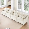 Oversized 141.7" Chenille Modular 4-seater Ergonomic Sectional Sofa with Lumbar Pillows, 4-Piece Free combination Sofa - 2 of 4