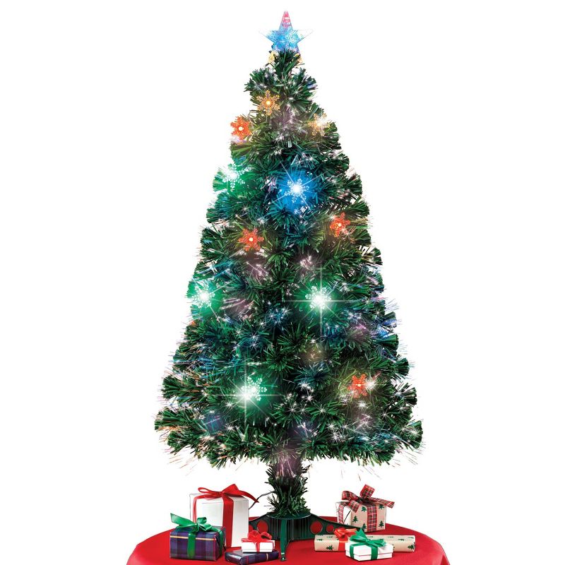 Collections Etc 47-Inch Fiber Optic Christmas Tree with Snowflakes, 1 of 3