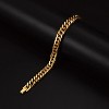 Men Chain Link Bracelet 8mm Width, 19cm, 316L Stainless Steel 18K Gold Tone - 4 of 4
