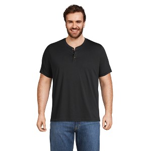 Lands' End Men's Short Sleeve Cotton Supima Jersey Henley - 1 of 2