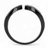 Slickblue Black Stainless Steel Ring, Clear Rhinestone Accent, Women’s Ring, Cuff Style, Black, Sizes 5-10 - 3 of 4