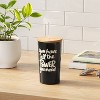 17.5 fl oz Stainless Steel Straw Tumbler with Bamboo Lid Black - Room Essentials™ - 2 of 3