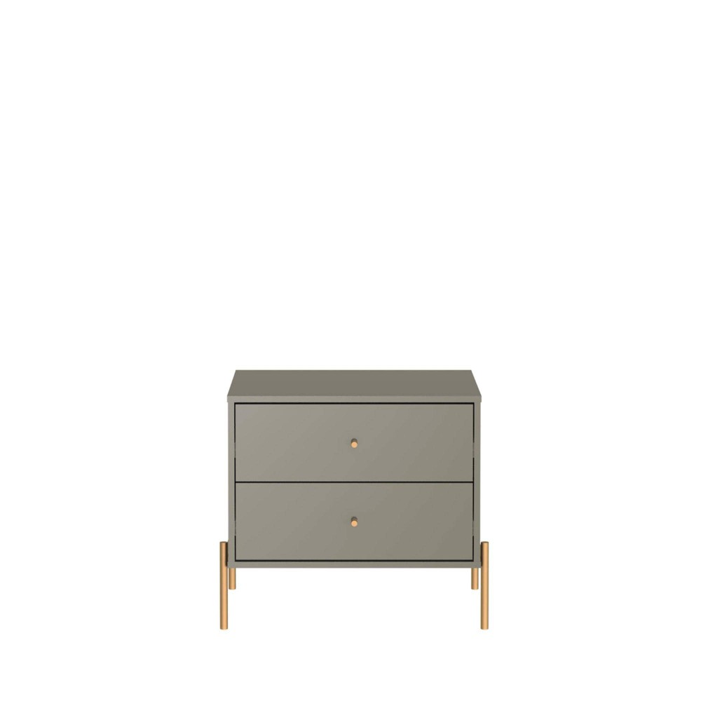 Photos - Storage Сabinet Jasper 2 Drawer Nightstand Gray - Manhattan Comfort