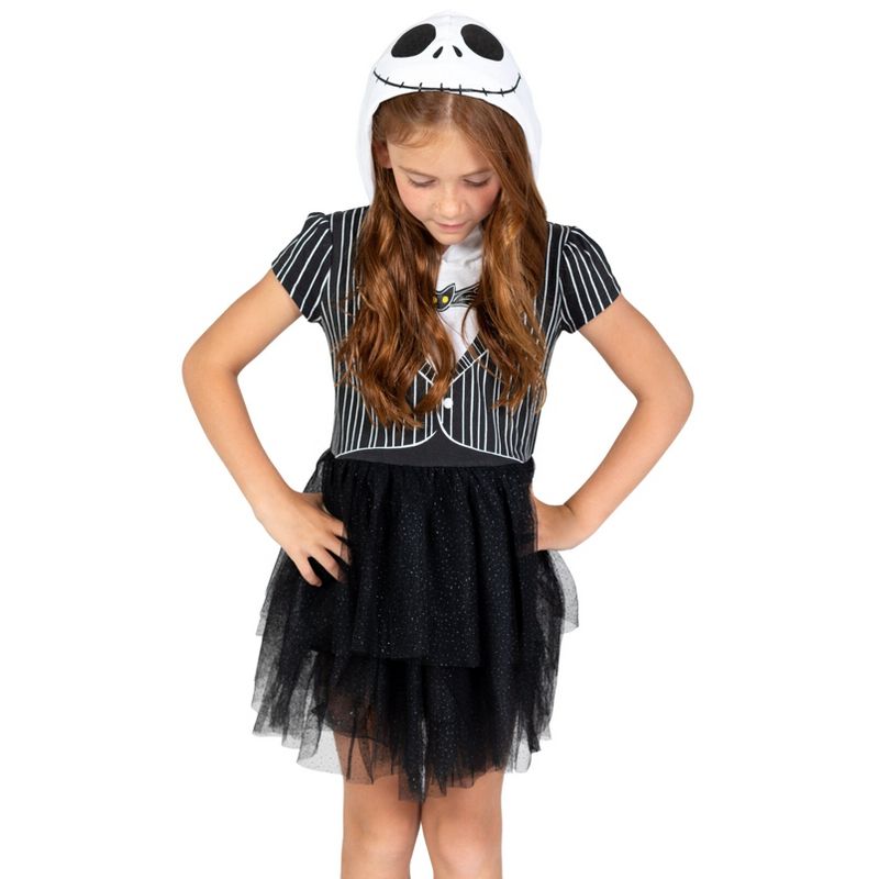 Disney Nightmare Before Christmas Jack Skellington Girls Cosplay Costume Dress Little Kid to Big Kid, 5 of 8