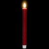 Northlight LED Flickering Flameless Taper Honeycomb Christmas Candles - 9.5" - Red - Set of 2 - 4 of 4