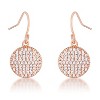 Slickblue Rose Gold Plated Disc Earrings, .6ct CZ, Pave Setting, Fish Hook Back, Women’s Jewelry - 2 of 3