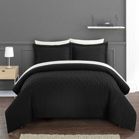 Christian Siriano 3pc Full/queen Ny Mimic Comforter Set Black/white : Target