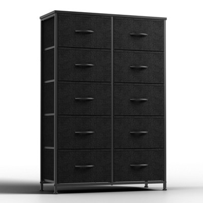 DOMETOUR sweetcrispy Dresser for Bedroom Storage Drawers, Fabric Storage Tower with 10 Drawers Sturdy Metal Frame