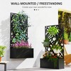 Aghana Digitals Black Metal Raised Garden Bed with Privacy Trellis Panel, - 4 of 4