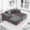 Versatile 73'' Cloud Sectional Couch,Deep Seat Modular Sofa with Double Chaise Lounges,Corduroy Fabric for Living Room - The Pop Home - 4 of 4