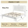 AMERLIFE Solid Wood Bed Frame, Herringbone Headboard, Rustic Platform, No Box Spring - 2 of 4