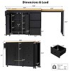 Kitchen Island with Extendable Table, Kitchen Island with Power Outlet and 3 Drawers and Spice Rack,  MDF Frame Kitchen Island-Coolbibila - 4 of 4