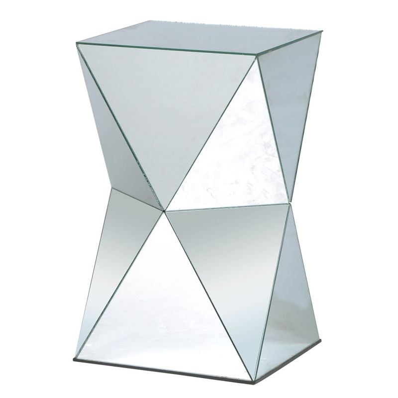 Mirrored Pedestal Table Silver - Stylecraft, 1 of 9