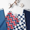 Bacati - MixNMatch Navy Red Chevron Dots 3 pc Toddler Sheet Set - 2 of 4
