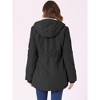 INSPIRE CHIC Women's Winter Coats Drawstring Waist Front Pockets Faux Fur Hooded Parka Barn Jackets - 4 of 4