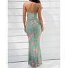 Women's Backless Bodycon Dress Adjustable Straps Floral Print Maxi Dress - 2 of 4