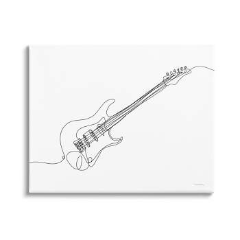Stupell Industries Guitar Line Doodle Musical Instrument Gallery Wrapped Canvas Wall Art