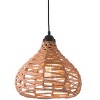 Zuo Modern Nezz Ceiling Lamp, Natural Teardrop Woven Shade 12"H x 11.8"W x 11.8"D - 3 of 4