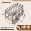 Infans Twin Over Twin Bunk Bed with 2 Storage Drawers Ladder No Box Spring Needed Gray - 2 of 4