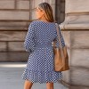 Women's Elegant Geometric Print Long Sleeve Mini Dress - Cupshe - 4 of 4